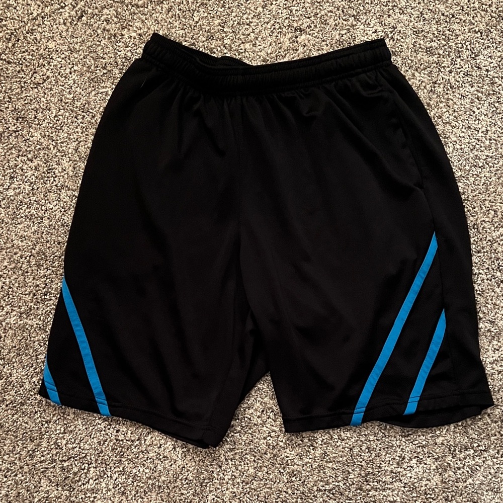 Men’s Tek Gear Drytek Black Shorts with Blue Accents